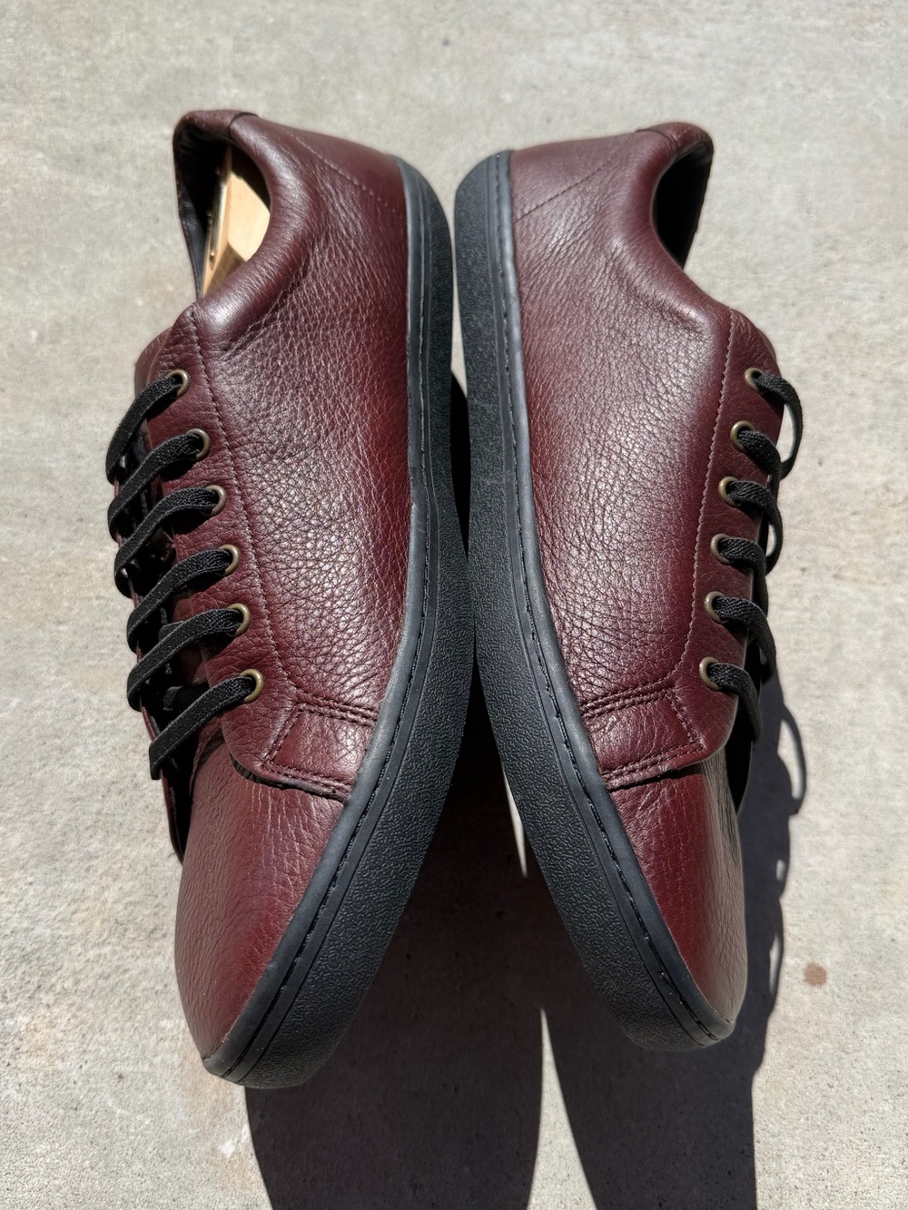Birchbury Bramford New burgundy sneakers leather luxury shoes sz 11 men’s eu 45 - Picture 3 of 12